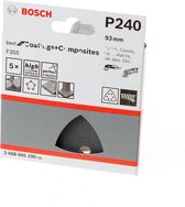 Bosch Schuurblad delta 93mm coating and composite K240 blister van 5 bladen