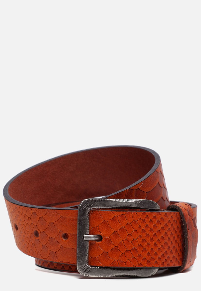 Ziengs Riem krokodillenprint cognac - Maat 10