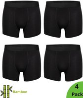 Nova Collection - Bamboe Boxershorts - 4 Pack - Heren Onderbroeken - Bamboo - Heren Ondergoed - Casual - Boxer - Zwart - Maat M