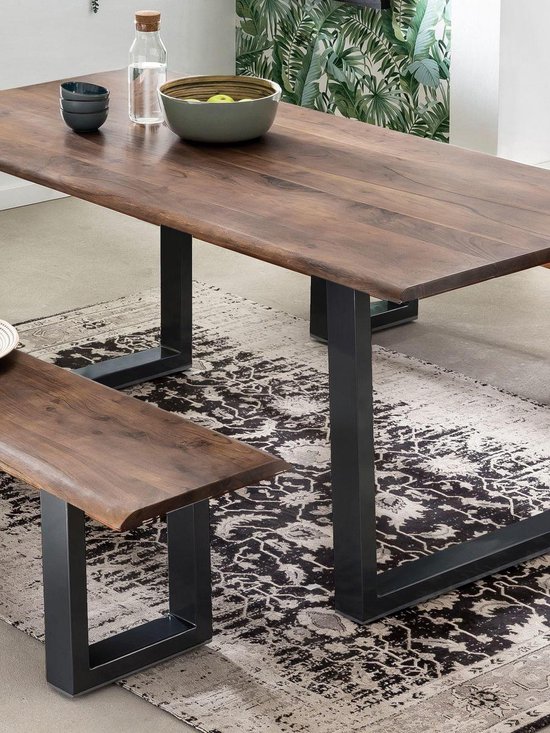 Tuin hoekloungeset met tafel 5-zits SAMPIERI linkszijdig Metaal Bruin