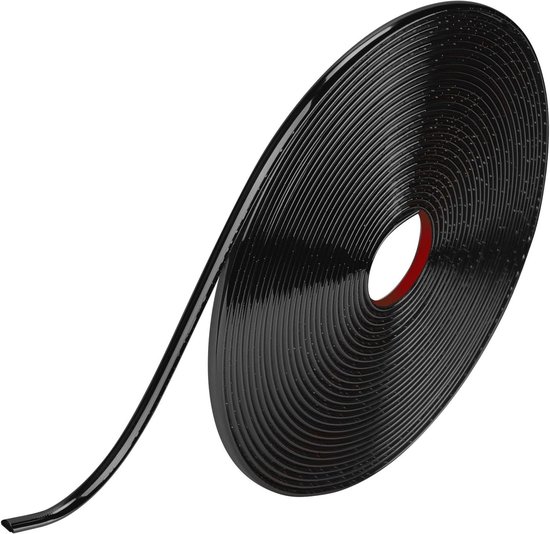 Jyvex Zelfklevende sierlijsten, zwart, flexibele wandlijsten, breed, 1 cm, flexibele decoratieve lijst, pvc, wandlijsten, randbescherming, muur, plafonds, vloer, kasttegelrand, 15 m