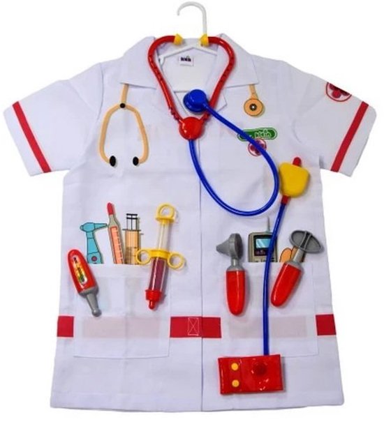 Theo Klein 4312 doktersjas | Incl. bloeddrukmeter, stethoscoop, spuit en nog veel meer | Lengte ca. 55 cm | Speelgoed voor kinderen vanaf 3 tot ongeveer 6 jaar oud