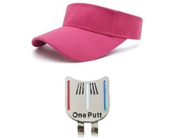Golf Zonneklep + Putting Alignment Tool - Zonneklep Dames - Roze - Zonneklep Heren - Golf Accessoires - Golf Spullen