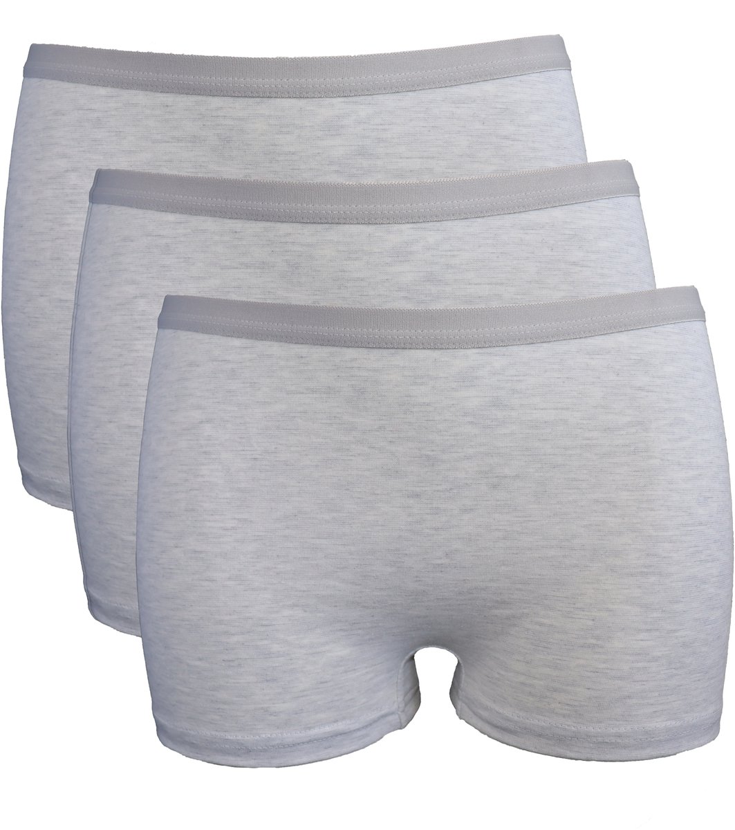 Amora - Dames boxershort, Ondergoed dames, Lingerie - 3 stuks - Egyptisch katoen - Grijs - L