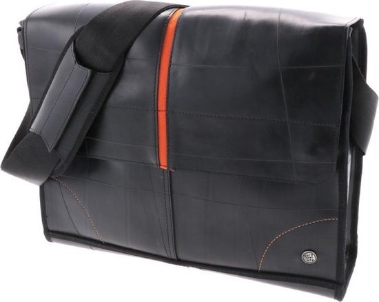 STILORD Cole Vintage Laptoptas 14 Inch Leren Heren Slank Laptophoes Echt Lederen Document Etui voor Laptop Werk Zakenreizen Kleur:zwart