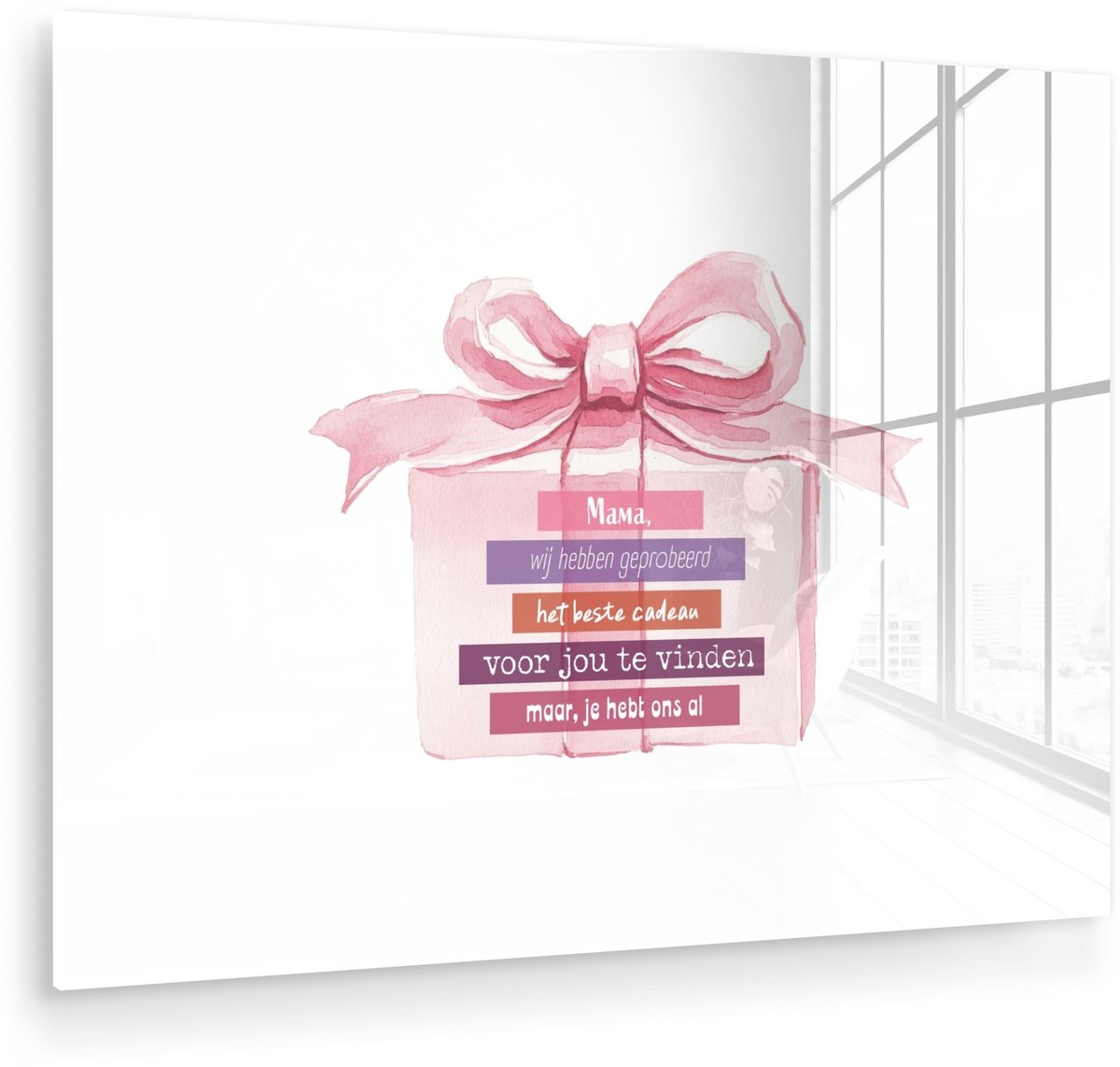 Cadeau - Strik - Tekst - Roze