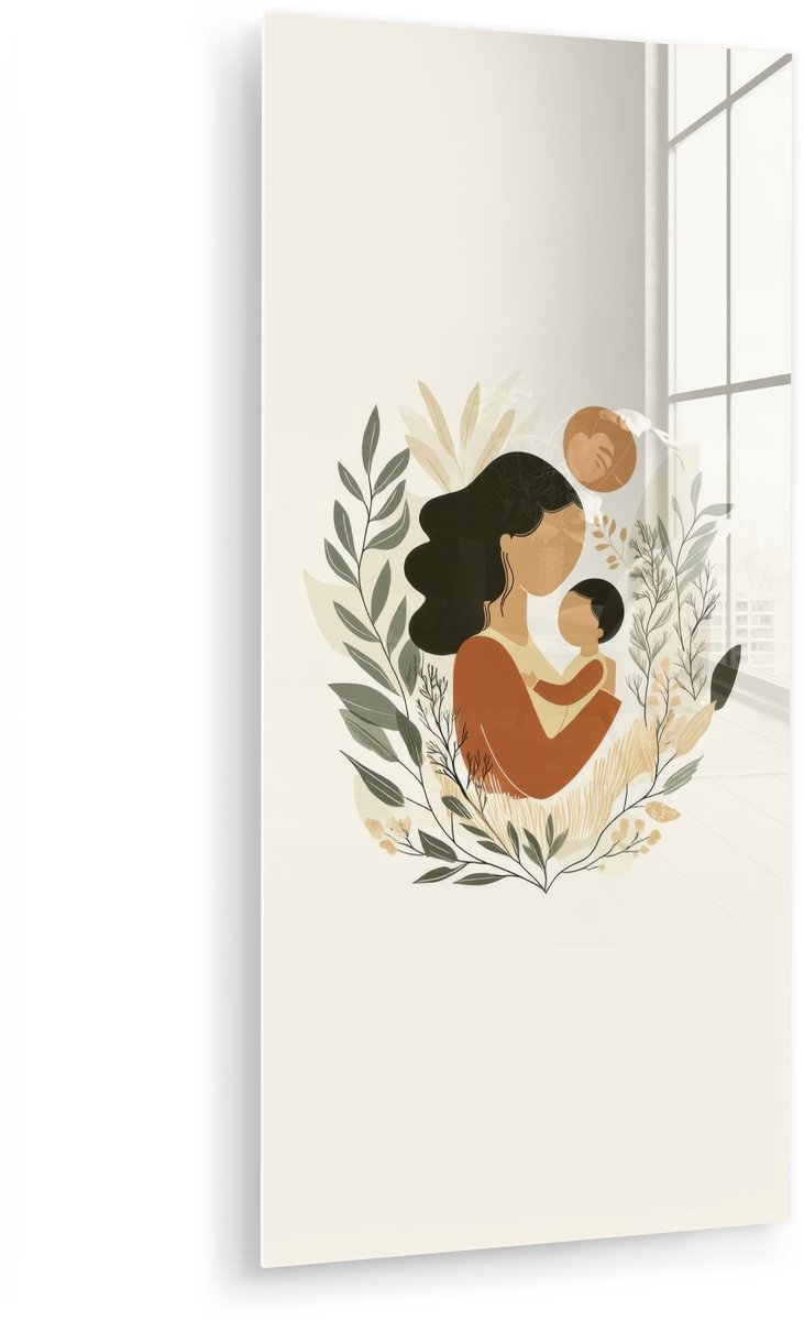 Illustratie - Moeder - Kind - Liefdevol