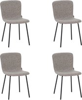 Furnihaus - Luca - Eetkamerstoelen set van 4 - Taupe - Stof - Comfortabel en stevig