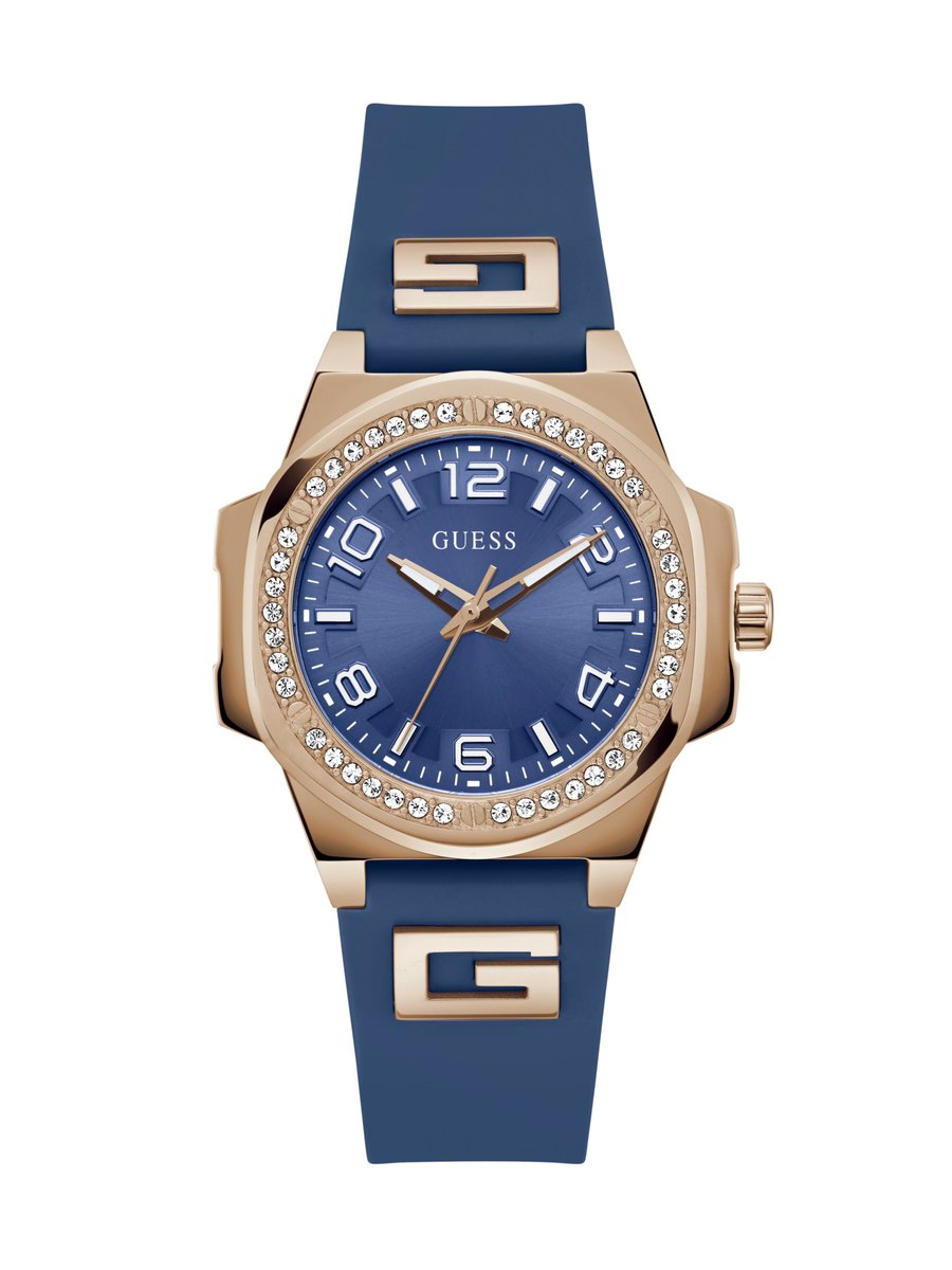 Guess G Hype Kwarts Analoog Horloge Blauw Case: 100% Recycled Steel | Armband: 100% Silicone 36 mm GW0617L3, GW0617L5