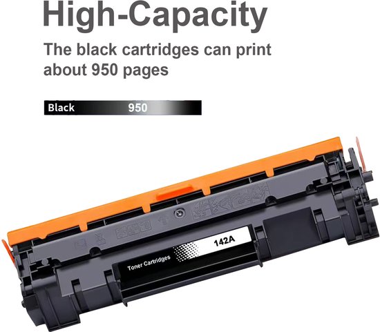 Cartouche De Toner 142A Compatible HP - Pour LaserJet M140w, M110w, M139w - 950 Pages, Haute Qualité, Avec Puce