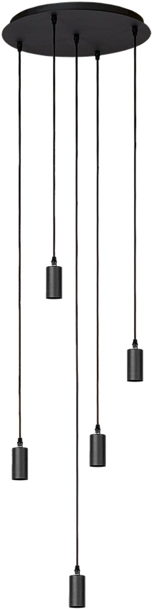 Atmooz - Hanglamp Sapa - Industrieel - Kroonluchter - Woonkamer / Slaapkamer / Eetkamer - Plafondlamp - Zwart - Hoogte 80cm - Metaal - Exclusief Lichtbronnen