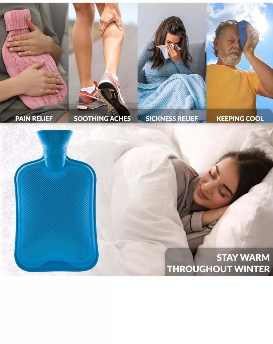 Doodadeals® Kruik – Warmwaterkruik – Warmtekruik – Zonder Hoes – 2 Liter - Multikleur – foto 2