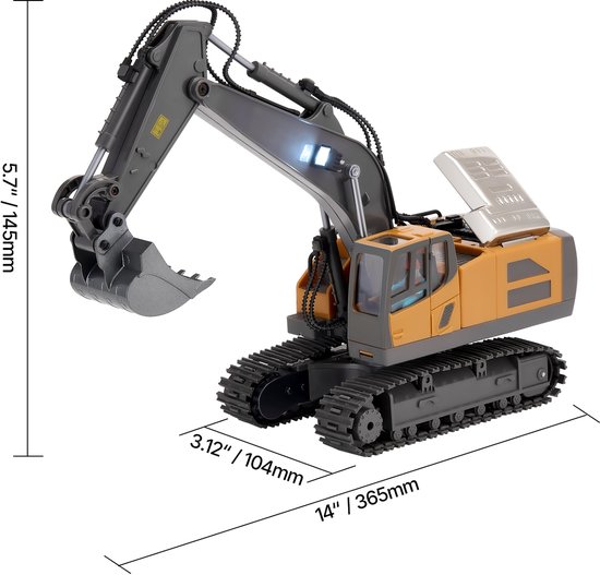 ZWOOS Pelleteuse RC 14 Canaux 2,4GHz – Échelle 1/16, Sons Et Lumières – Dès 3 Ans