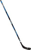 Nijdam IJshockeystick Hout/Glasfiber Jr - 137 cm - Zwart/Blauw/Zilver - Links