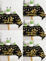 Tafelloper 60e verjaardag zwart goud Happy 60e