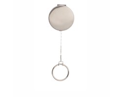 Zilveren metalen yoyo met ketting en sleutelring / Skipashouder type EG43