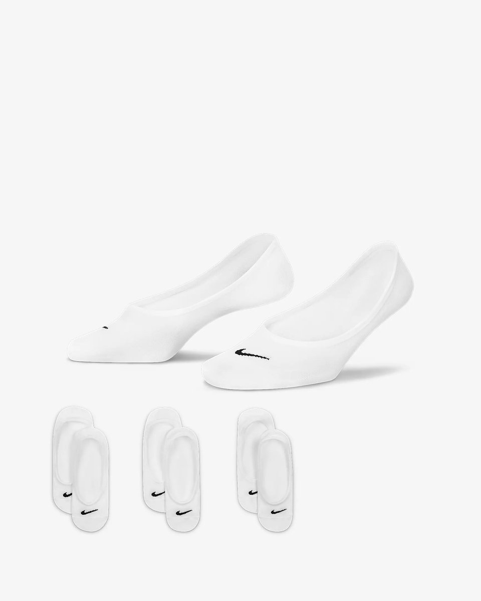 Nike Everyday Lightweight Footie Sokken Dames – 3PACK Wit