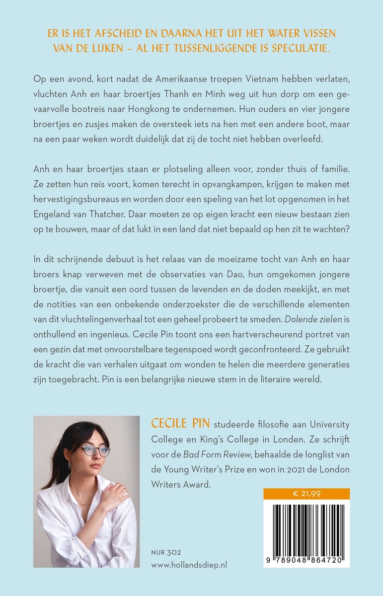 Portret van Cecile Pin, jonge vrouw met bril, voor een tekst. Prijs € 21,99.