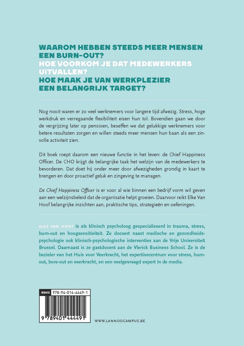 De Chief Happiness Officer - back cover
