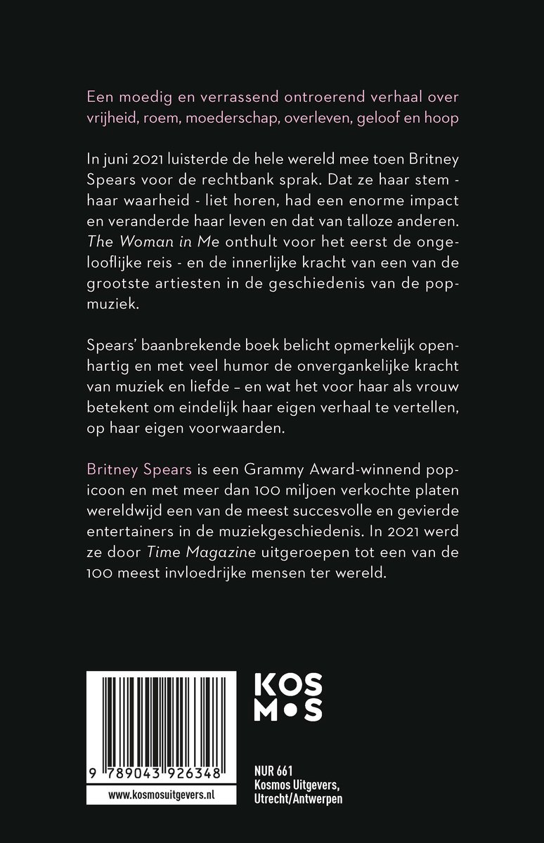 The Woman in Me - Nederlandse editie - back cover