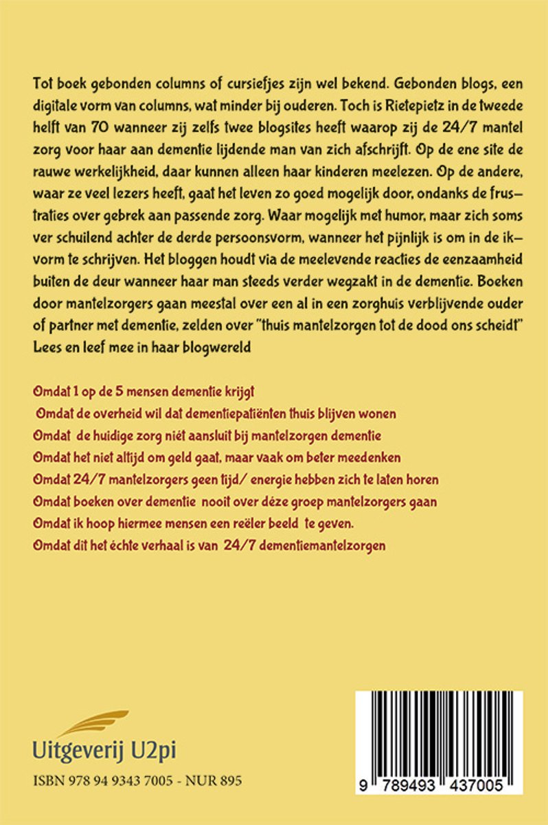 Dementie thuis - back cover