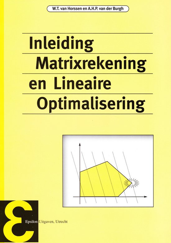 Epsilon uitgaven 2 - Inleiding matrixrekening en lineaire op ... - cover
