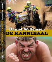 Boekomslag met motorcrossers, publiek en de titel "Daniel Willemsen DE KANNIBALAL".
