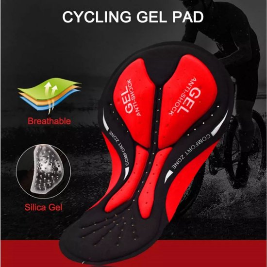 Fietsbroek Zeem - Fiets broek - Fiets Zadel Zeem - Gel Pad - Rood - Universeel van Merkloos — afbeelding 3