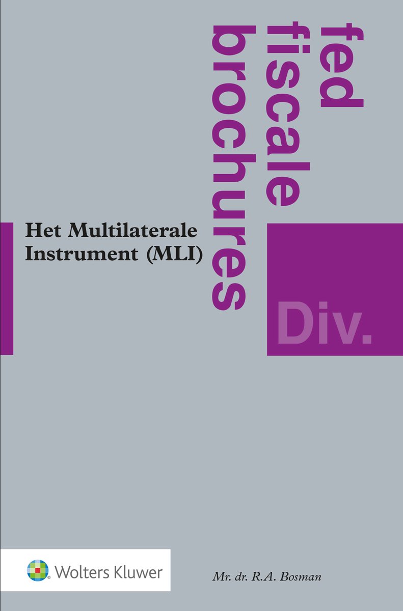 Omslag van Fed fiscale brochures - Het Multilaterale Instrument (MLI)