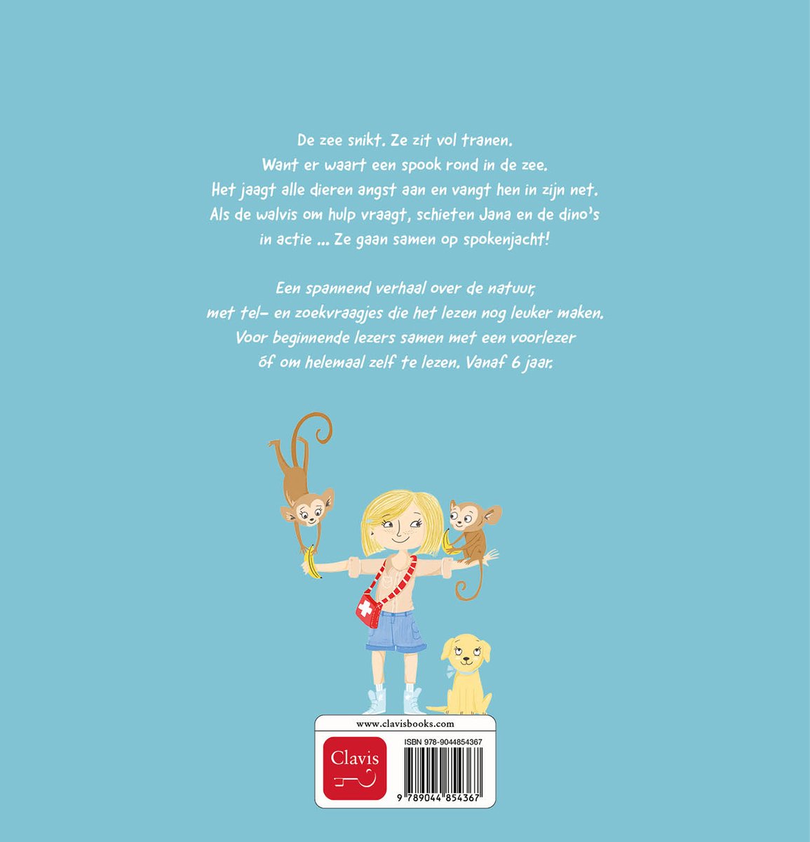 Leren lezen en tellen met Jana en de dino's - Het spook in de zee - back cover