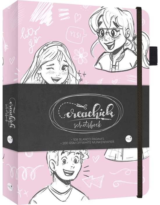 CreaChick schetsboek roze 21x15cm