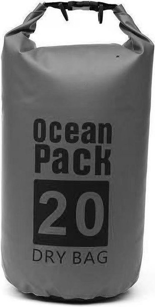 Waterdichte Tas - Dry bag - 20L - Grijs - Ocean Pack - Dry Sack - Survival Outdoor Rugzak - Drybags - Boottas - Zeiltas