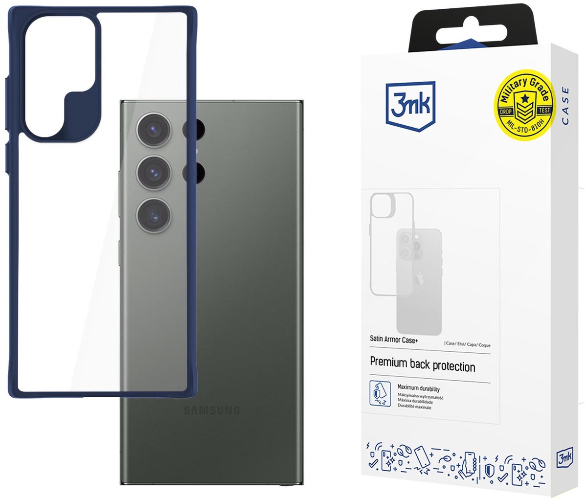 Samsung Galaxy S24 Ultra - 3mk Satin Armor Case+ Blauw