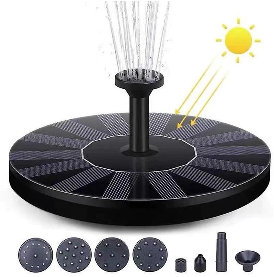 Foto: Buitenzonnefontein zonnevijverpomp drijvende zonnefonteinpomp 6 watersproei effecten geschikt voor tuin vijver vogelvijver waterornament
