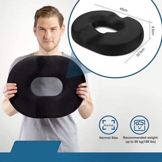 KZQ Kussen - Orthopedisch Traagschuim Zitkussen - Stuitkussen ...