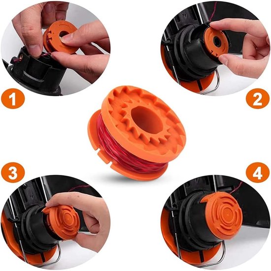Duurzame vervangende spoelen - Maaidraad - Geschikt voor alle 20V WORX-maaiers - Verhoogt de snijsnelheid - 1,65 mm diameter, 3 m lengte - Set van 3 van Merkloos	 — afbeelding 2