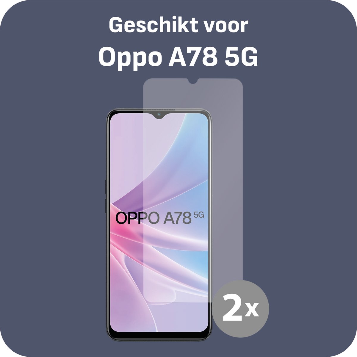 Cazy screenprotector geschikt voor OPPO A78 (5G) - Screenprotector Gehard Glas - 2 Stuks