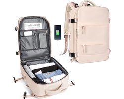 foto van Grote Reis Rugzak Vrouwen, Carry On Rugzak Mannen, Wandelen Rugzak Waterdicht Buitensporten Rugzak Casual Daypack Fit 14 Inch Laptop Reizen rugzak Cabin Grootte Met Schoenen Compartiment