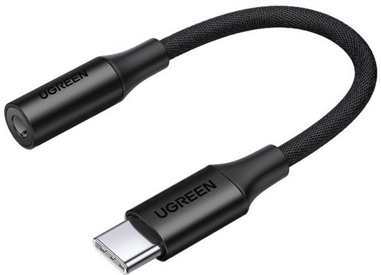 Adaptateur casque USB-C vers mini-jack 3,5 mm 10 cm - Zwart