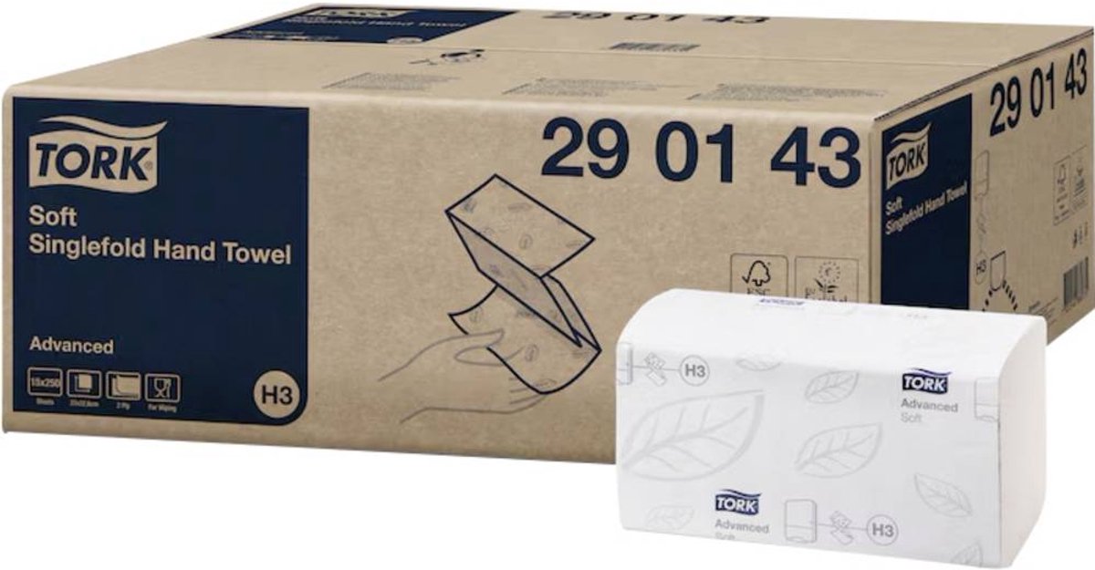 Goedkoopste TORK 290143 Papieren handdoeken (l x b) 23 cm x 22.60 cm Wit 3750 stuk(s