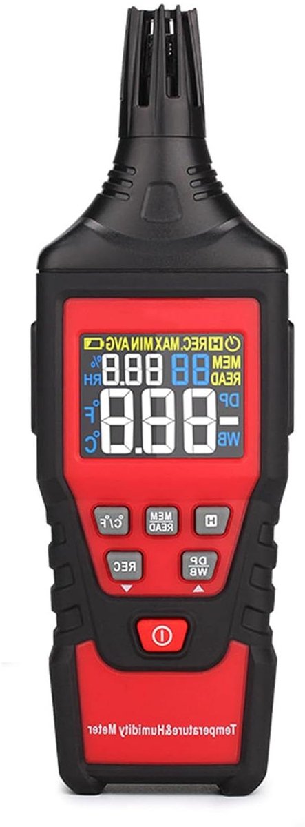 Digitale thermometer hygrometer professioneel met dauwpuntmeting en gegevensopslag voor binnen en buiten