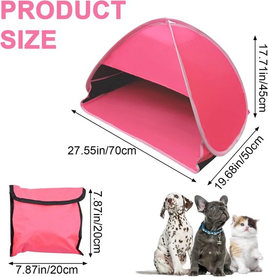 Pop-up strandtent, zonwerende tent, huisdierzonwerende tent, 1-pack mini strandtent, voor kamperen, picknicken, vissen en familie (M: 70*50*45cm) van Merkloos — afbeelding 2