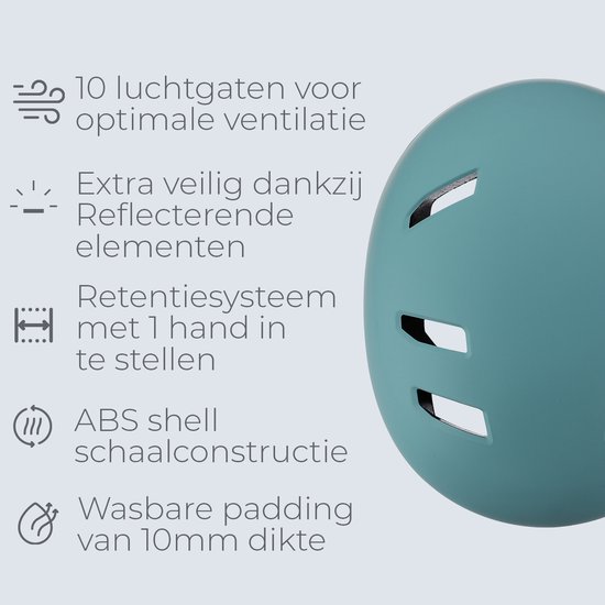 BBB Cycling Wave Kinderhelm Fiets - Lichtgewicht - Verstelbaar - Wasbare Padding - Fietshelm Meisjes en Jongens - Fietshelm Kinderen - Mat Groen - Maat S - BHE-150