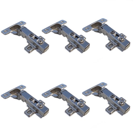 NELI 6er - Set de charnières à fermeture amortie pour Besta (IKEA) avec 6 charnières et 24 vis