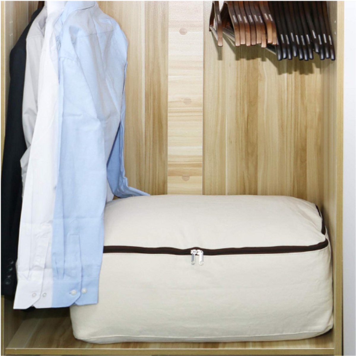 Sac Rangement Coton 100% - Pour Couette, Couverture - 2 Pièces - Respirant Et Solide