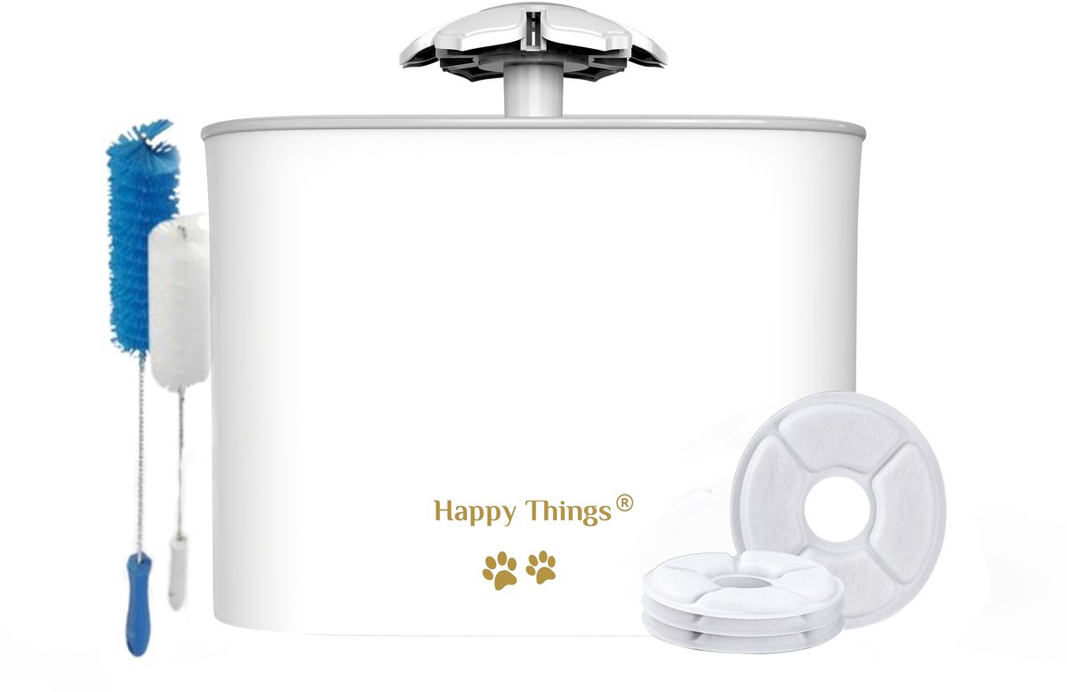 Happy Things Drinkfontein Kat/Hond Kattenfontein GOLD – Incl. 4 Filters – Geruisloos – Waterfontein Kat – Verkoeling Hond/Kat – Dieren drinkbakken – Waterdispenser Happy Things Drinkfontein Kat/Hond Kattenfontein GOLD – Incl. 4 Filters – Geruisloos – Waterfontein Kat – Verkoeling Hond/Kat – Dieren drinkbakken – Waterdispenser