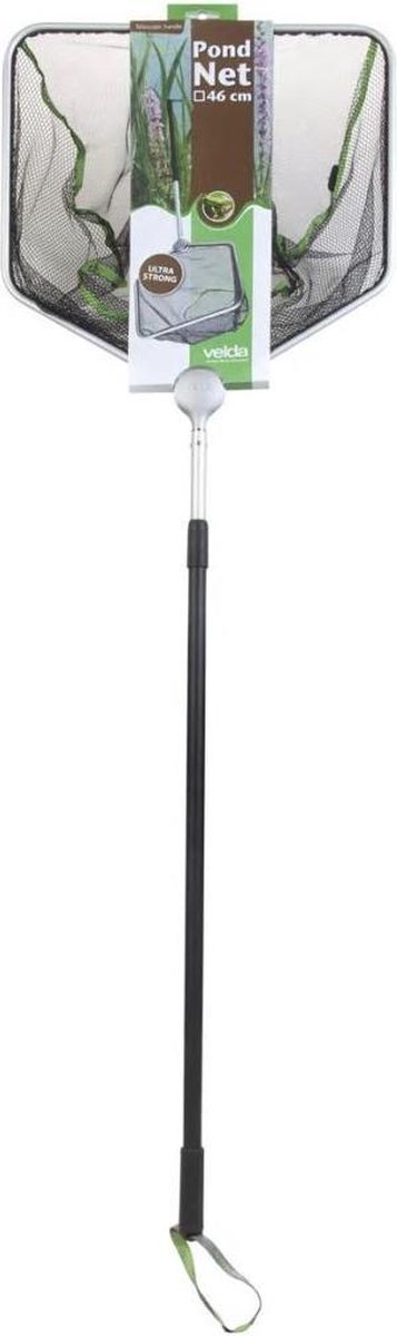 Velda Schepnet Met Telescopische Steel Vierkant 46 Cm Zwart