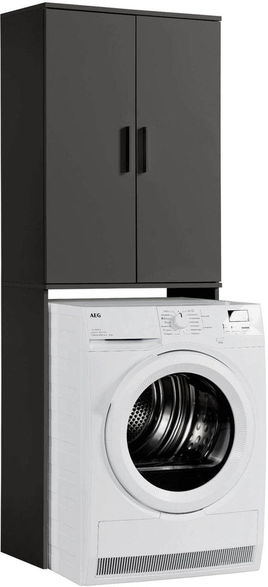 mokebo wasmachine kast 'Der Saubermann' opbouw voor wasmachine in antraciet