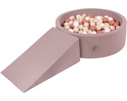 KiddyMoon Speeltuin PPZP-OK30D-112 met ballen heide: pastel beige-haar wit zwembad 100, Speeltuin