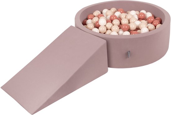 KiddyMoon Speeltuin PPZP-OK30D-112 met ballen heide: pastel beige-haar wit zwembad 100, Speeltuin